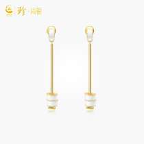 Chinese gold treasure silver in wind barbaric loose ear nails 925 pure silver light luxury ear nails fashion ear decorations
