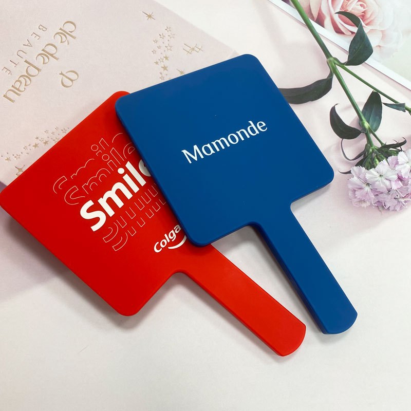 Korean version of ins high-definition square handle mirror diy gift small mirror portable hand-held makeup mirror advanced