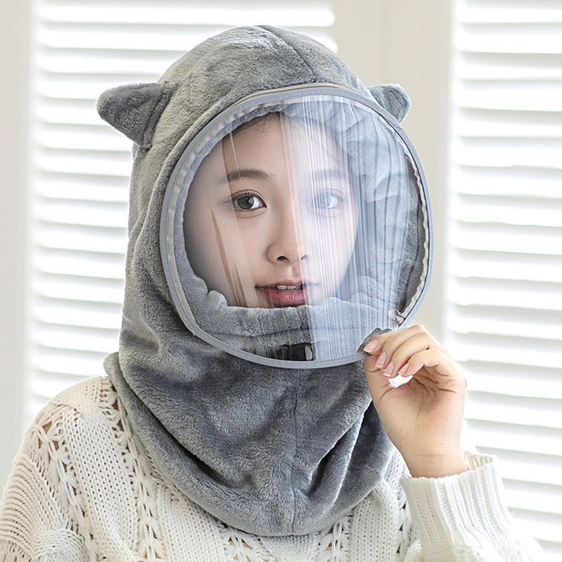 Winter warm mask windproof cover headcap bike surrounding neck integrated warm cap HD no fog protective mask