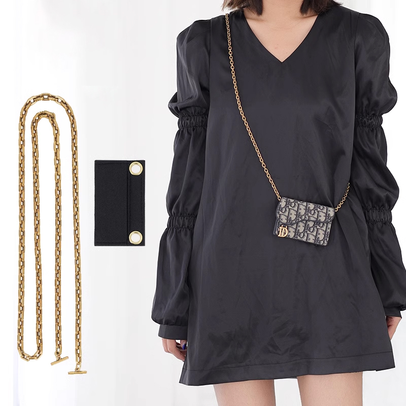Suitable for Dior Diro Card Holder Modification Chain Shoulder Strap Accessories Coin Purse Liner Crossbody Metal Bag Chain Accessories