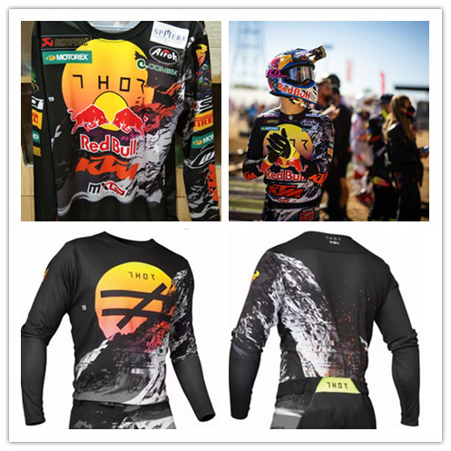KTM bicycle riding suit THOR downhill suit summer red bull locomotive suit off-road motorcycle racing suit custom