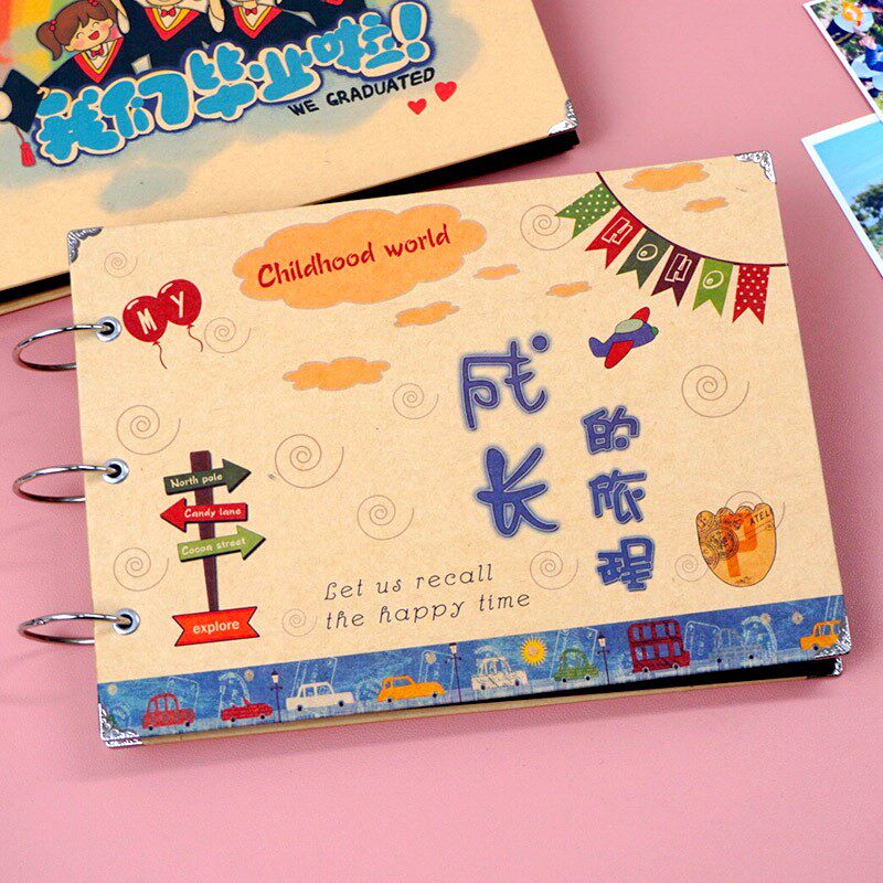 Photo album diy handmade memorial book children's treasure kindergarten custom graduation growth record paste decoration material
