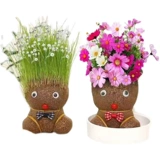 Креативные цветущие куклы с травяной головой, настольные украшения, легко выращиваемые, зеленые растения, вибрато, горшечные растения в одном стиле, крытое студенческое общежитие.