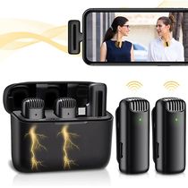 Wireless Lavalier Microphone with Charger Case Portable Audi