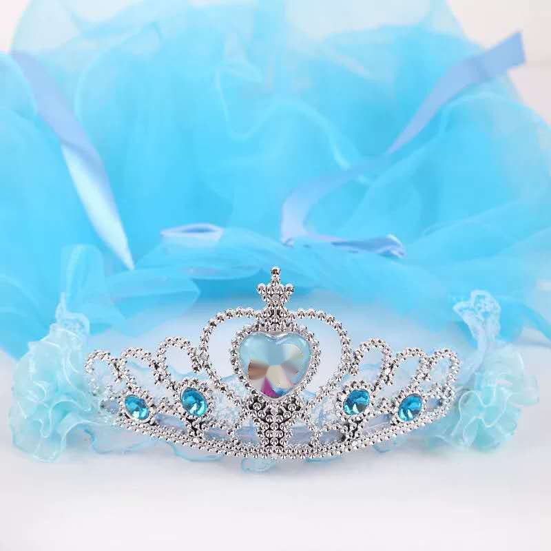 儿童皇冠头纱旅游饰品冰雪头纱花环头箍公主头饰花环详情1