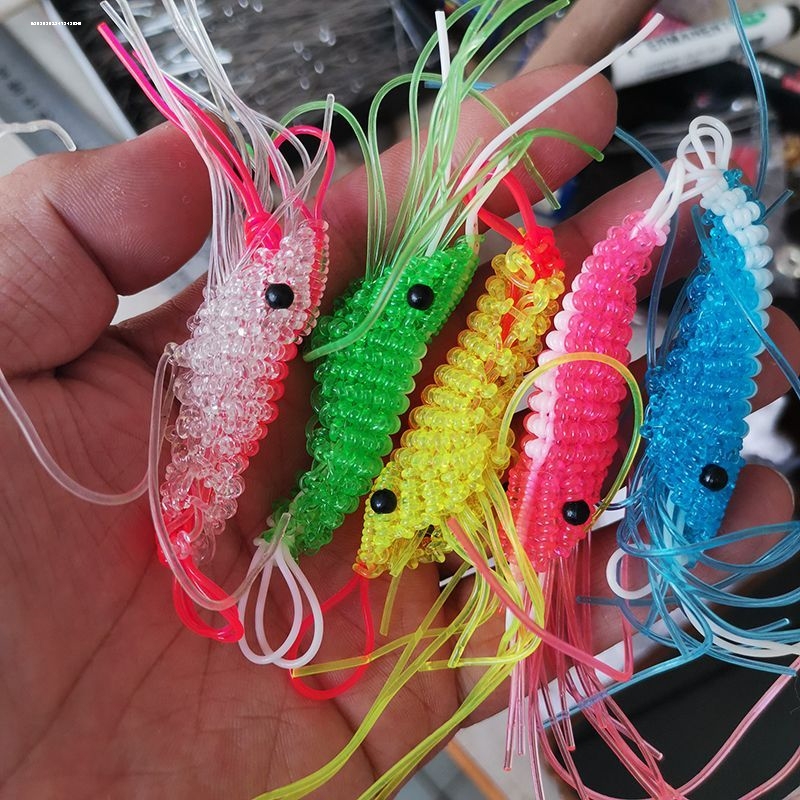 Woven Lobster Pendant Folk Handicraft Small Gift Prawn and Shrimp Pendant Plastic Lobster Keychain