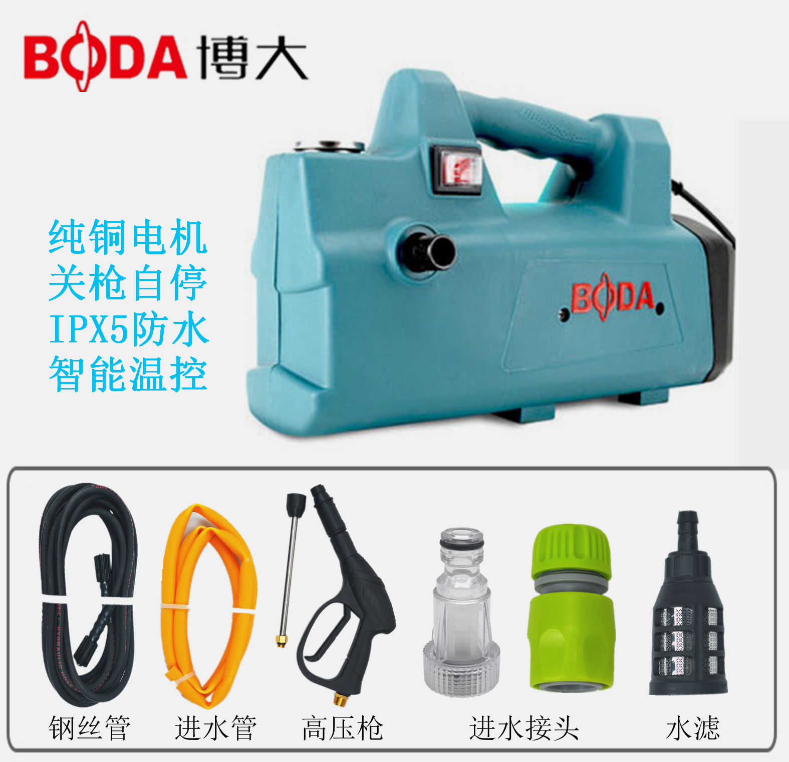 Boda QW1-8 0 cleaning machine portable high-pressure cleaning locomotive high-pressure tube gun head joint