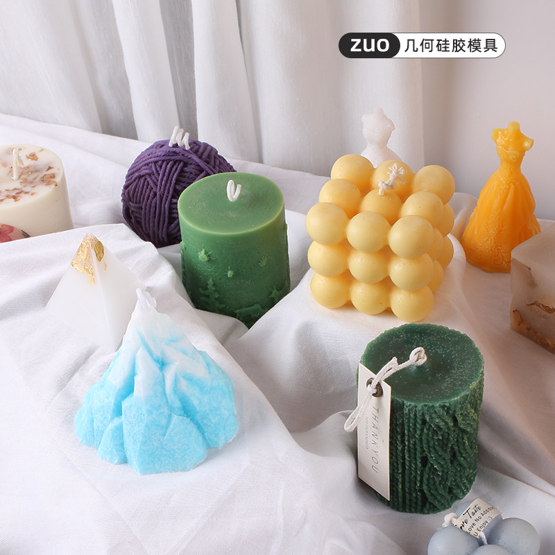 ZUO Stereogeometric Silicone Mold Round Ball Magic Square Wool Thread Group Handmade Homemade Scented Candle Diy Creative Pendulum