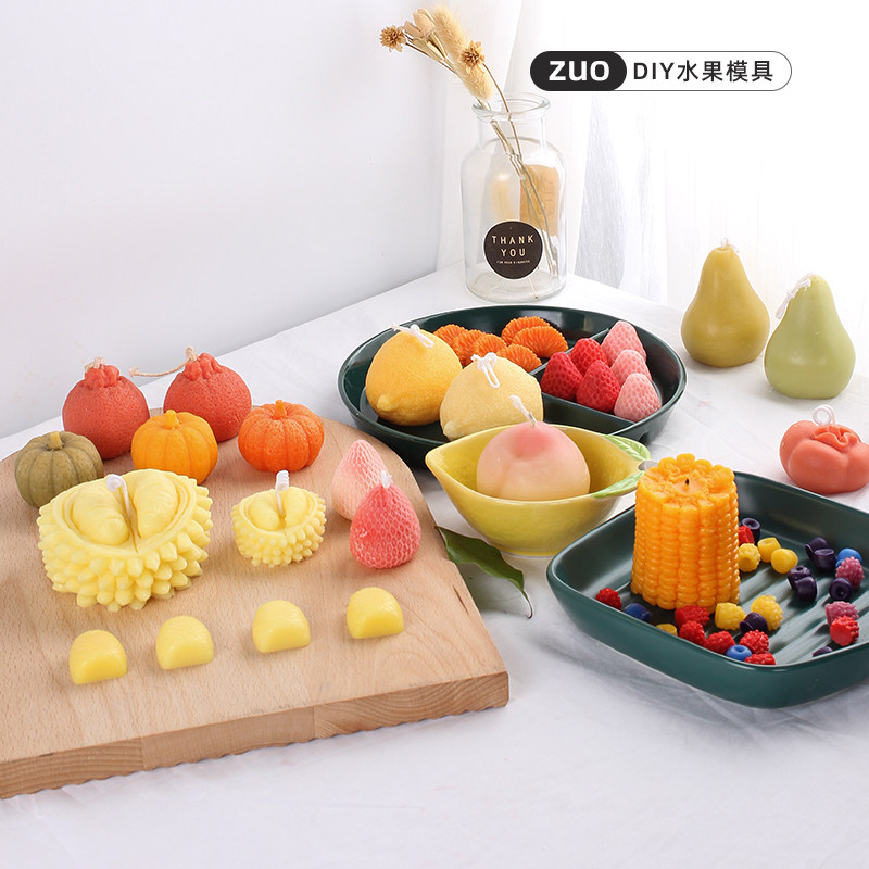 ZUO net red fruit simulation silicone mold peach lemon ugly orange homemade creative aromatherapy candle diy decoration