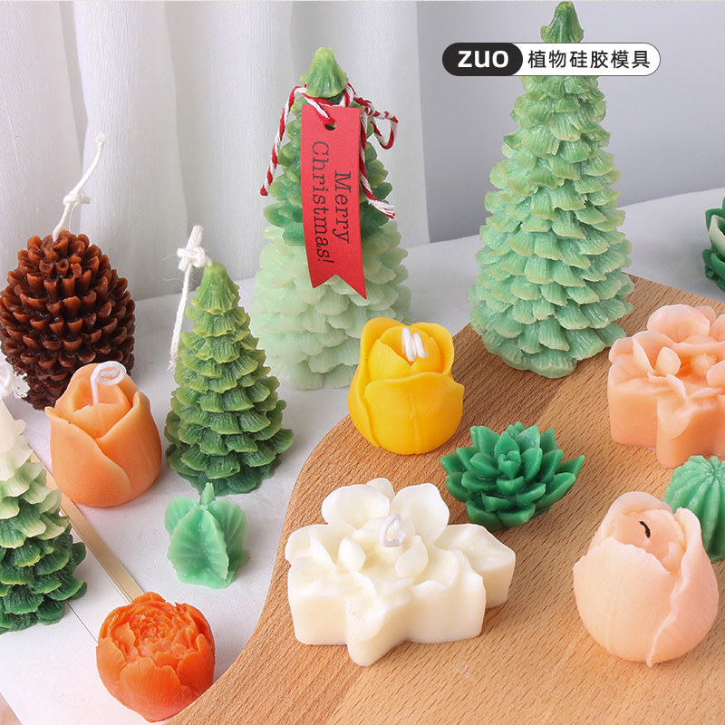 ZUO three-dimensional flower succulent plant simulation silicone mold beeswax aromatherapy candle diy material creative handmade wax