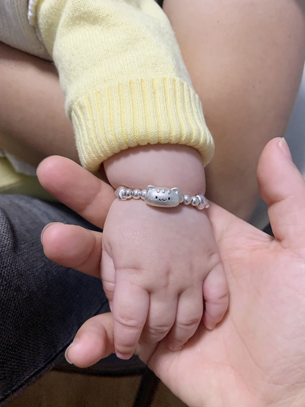 999 Pure Silver Cartoon Cute Cat Bracelet, Niche Design, Gift for Baby, Girlfriend, Best Friend, Birthday Present 999 Pure Silver Cartoon Cute Cat Bracelet, Niche Design, Gift for Baby, Girlfriend, Best Friend, Birthday Present