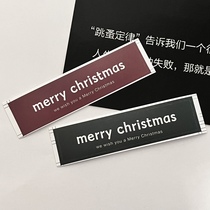 Christmas atmosphere~original ins retro gift packaging small strip seal sticker dessert milk tea cup sticker