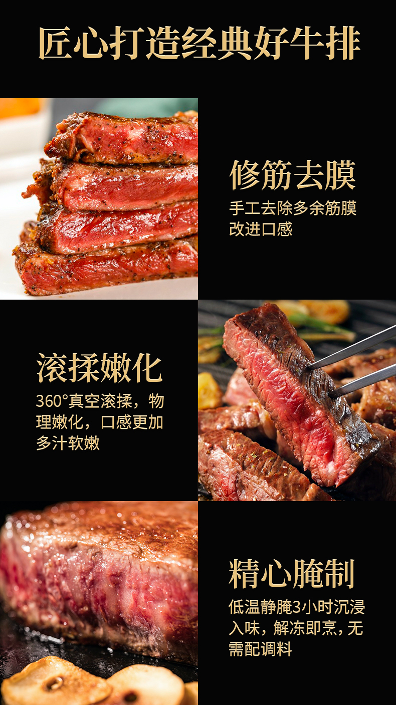 必胜客门店同款  必胜优选 原肉整切西冷牛排 130g*10片 图5