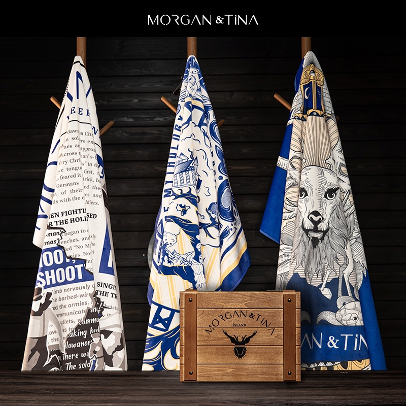H's Gift List | "Recommended by French Blue Label Fashion Magazine" Morgan&Tina Art Painting Bath Towel