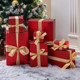 Christmas, New Year's Day Gift Box Window Props, Gold and Red Gift Box Set, Christmas Tree Decoration Box