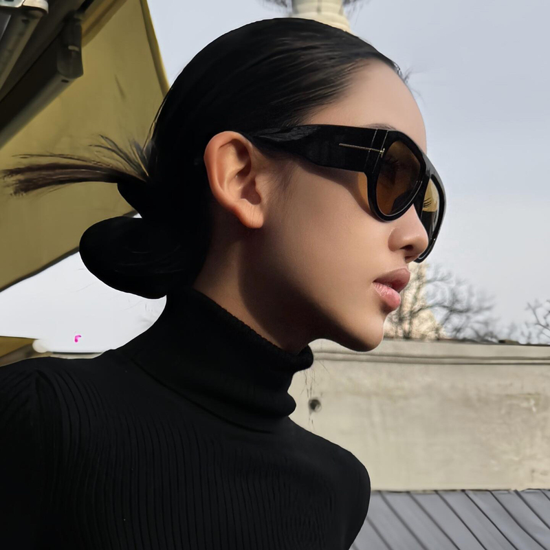 ins Retro Aviator Style Sunglasses for Women 2026 New High-End Uv400 Sun Protection Large Frame Face-Slimming Sunglasses