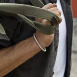 Серебряный ретро браслет подходит для мужчин и женщин для влюбленных, простой и элегантный дизайн