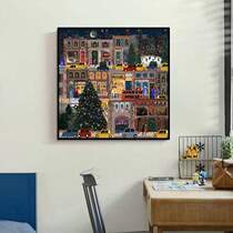 New style landscape diamond painting handmade diamond cross stitch living room bedroom dining room full diamond coaster Christmas night scene