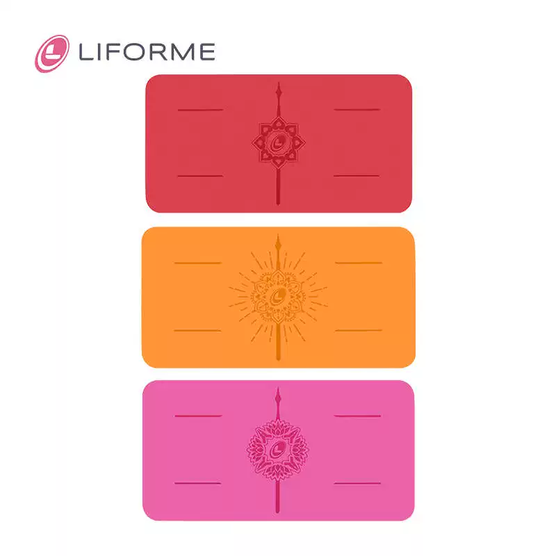 Йога-коврик Liforme женский из натуральной резины, розовый коврик для пота, противоскользящие наконечники