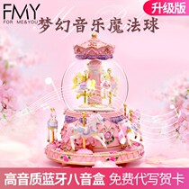Rotating Trojan Music Box Water Crystal Ball Eight-tone Box Little Girl Child Girl Princess Birthday Gifts for Girls