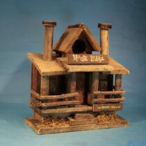Chic 05 Hall solid wood handmade with chicken house styling old bird food trough bird furniture: warning signs: Bears are not allowed to be in the inner bag