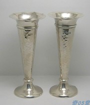 Chic 05 Hall British Antique Silver Ware Pure Silver Vase Pair 371 371 9 gr 1906-07 #3433