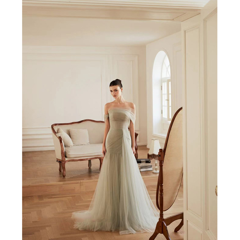 One-Shoulder Forest-Style Travel Photography, Super Fairy Gauze Simple Dress, Bride Wedding Banquet Evening Dress, Elegant Wedding Dress One-Shoulder Forest-Style Travel Photography, Super Fairy Gauze Simple Dress, Bride Wedding Banquet Evening Dress, Elegant Wedding Dress