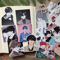 Handpaste sticker bulletproof teenage group BTS illustration BT21 - trace broker collage material DIY decorative sticker package