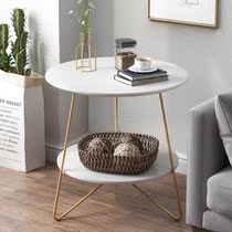 Level corner tea few small minimal living room household light luxury modern sofa small round table several plates European style