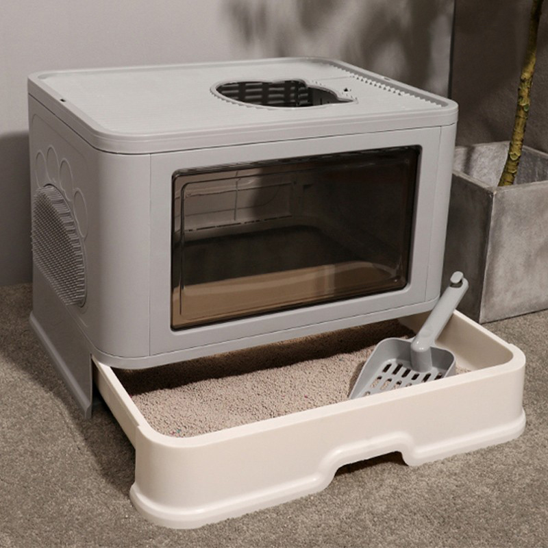 Cat litter box fully enclosed drawer top-entry anti-splash with sand large oversized feces basin cat toilet cat supplies