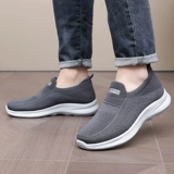 Нескользящие слипоны, дышащая спортивная обувь для отдыха для ходьбы, для среднего возраста, мягкая подошва