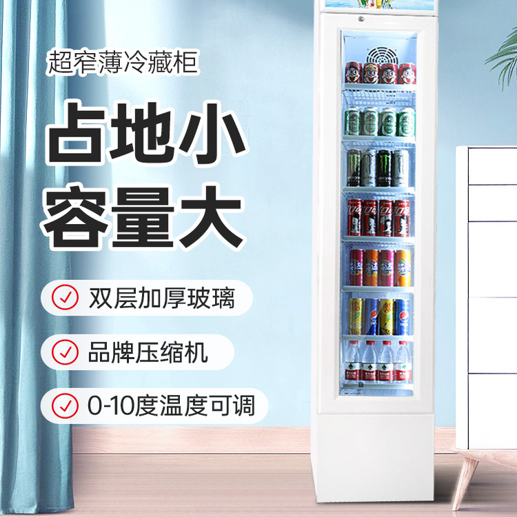 超薄窄长立式单门饮料冷藏展示柜保鲜冷饮小型家用冰箱冰吧