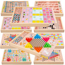 Checkers flying chess backgammon multipurpose game board elephant children chess educational toys