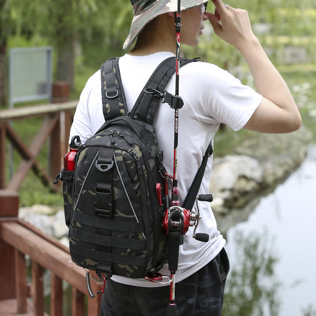 Guardian single shoulder Luya bag crossbody multifunctional waist bag backpack backpack rod bag fishing gear ຖົງໃສ່ປາພິເສດ