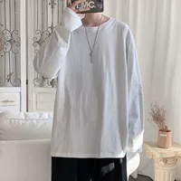 Белый лонгслив, круглый воротник