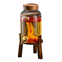 Special glass bottle for making wine with faucet wine jar glass sealed jar ginseng medicinal wine jar household Rolando 947g