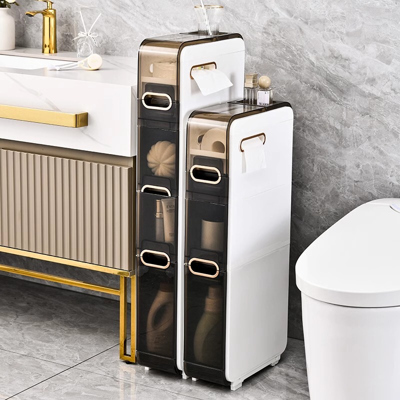 Bathroom Storage Rack, No Installation Required, Gap Storage Cabinet, Drawer-Type Toilet Side Narrow Shelf Bathroom Storage Rack, No Installation Required, Gap Storage Cabinet, Drawer-Type Toilet Side Narrow Shelf