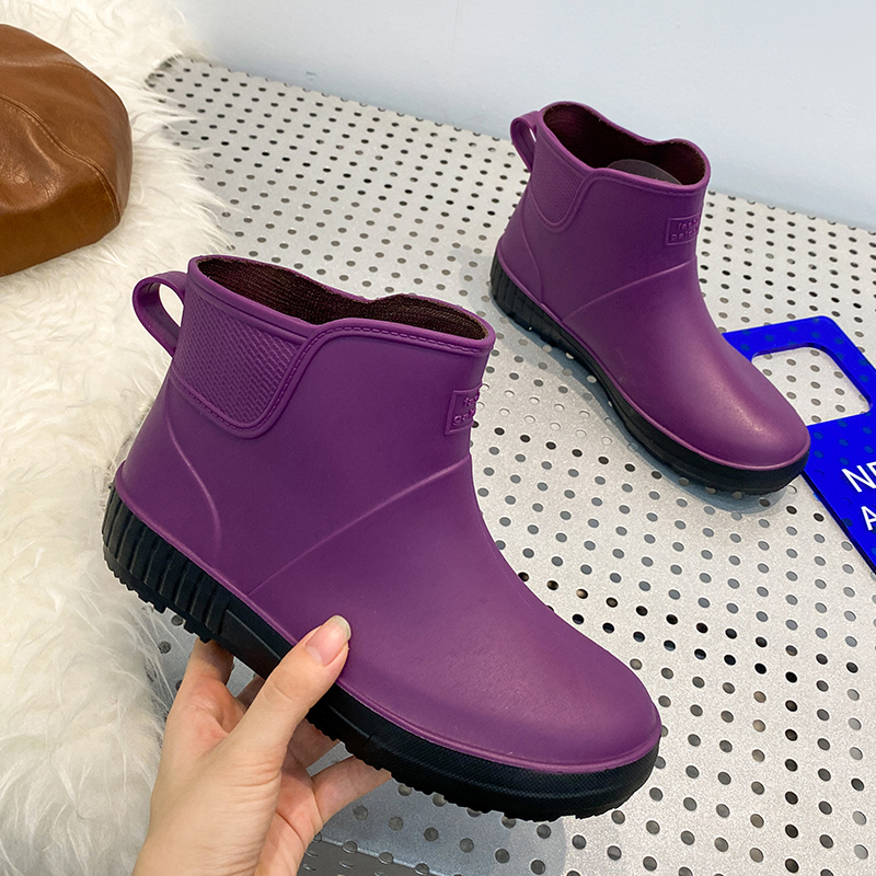 Fashion rain boots 2021 fashionable women's fleece detachable short water boots waterproof non-slip low-top rubber shoes ladies rain boots