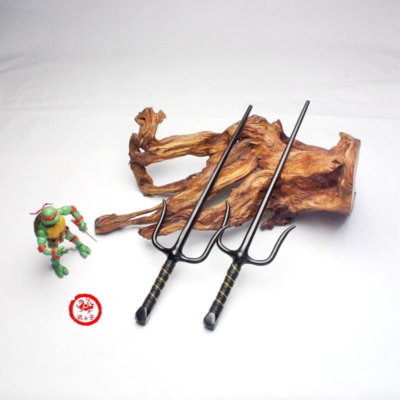 Solid 45 steel martial arts Ronin Ninja fork iron feet kung fu point ruler karate short fork SAI delivery bag