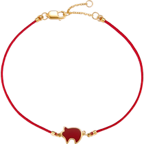 Fanci Fan Qi Jewelry Lucky Pig 18K Gold Bracelet Small Gold Pig Zodiac Zodiac Pig Red Agate Bracelet for Girlfriend