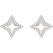 Fanci Fan Qi Silver Jewelry (Light Series) Radiant Earrings Faceted Mother-of-pearl Womens 925 Silver Simple Earrings
