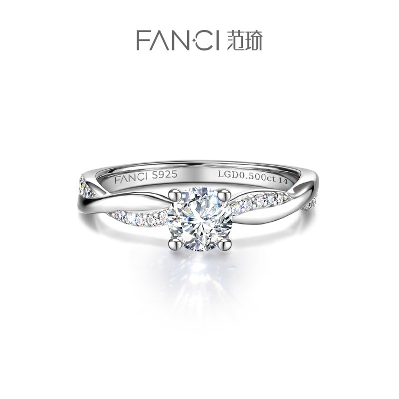 [Cultivated]Diamond Fanci Heart of Love Ring 925 Silver Cultivated Diamond Ring Diamond Ring Gift for Girlfriend