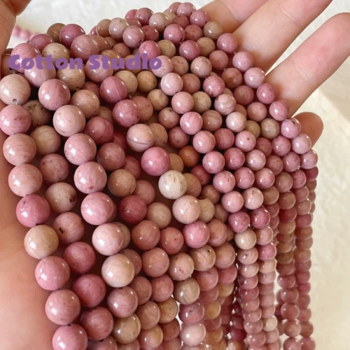 Хлопок [Ebony Rose] Красный рисунок натуральный камень круглый бисера из бисера из бисера, сделанные из бисера, сделанные из бисера,