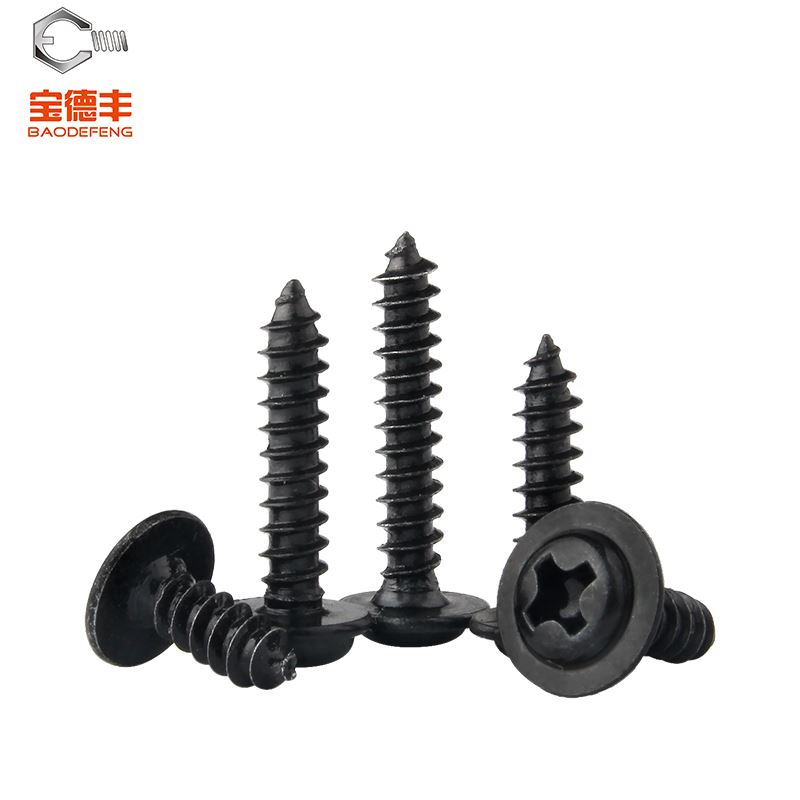 Iron black cross round head with pad self-tapping screws white zinc plated with medium screws M1 4M1 7M2M2 3M2 6M3