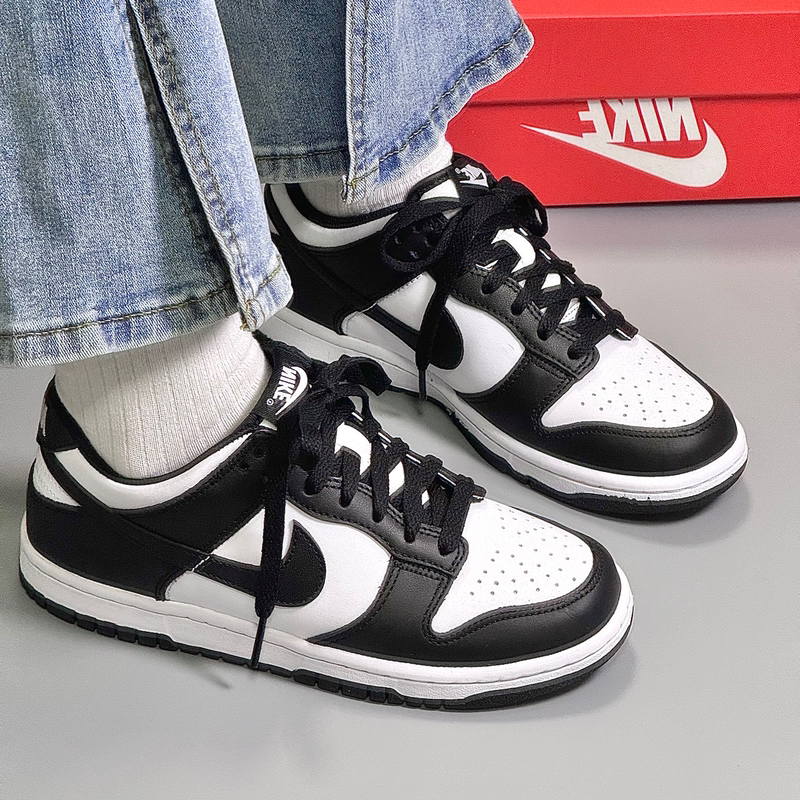 Nike Dunk Low Gs Black and White Panda Non-Slip Shock-Absorbing Casual Classic Low-Top Sneakers Cw1590-100