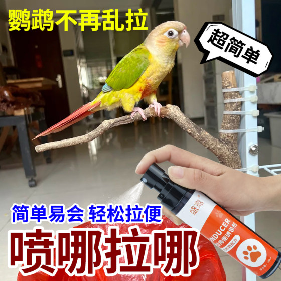 鹦鹉定点排便诱导剂防止乱拉宠物鸟训练上厕所神器引导大小便喷雾