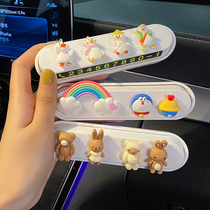 Inside the car with a temporary parking number plate Creative Digital pendulum lady Cute Cartoon On-board Moving Car caravan
