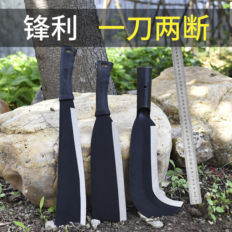 Sickle Cutting Grass Knife Manganese Steel Machete Machete Knife Agricultural Open Wilderness Cutting Double Duty Repair Branches Wild Fishing Thickened Manganese Steel Hair Sickle