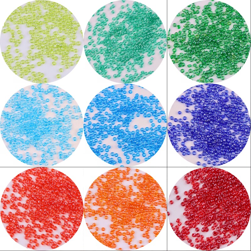 High-quality domestic 2mm transparent oiled and shiny rice beads diy handmade ancient style net red ring hand beaded material bag