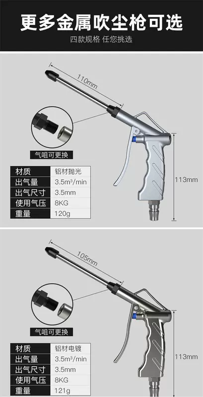 . Rửa Xe Thổi Súng Máy Bơm Không Khí Xịt Xe Vòi Phun Dài Vòi Phun Khí Bơm Hơi Khí Đầu Súng vòi xịt máy nén khí